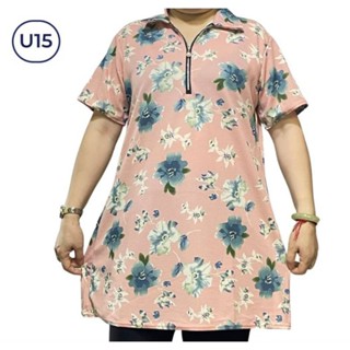 เสื้อลายดอกไม้ เสื้อคุณแม่สาวอวบอก40"ฟรีไซส์36-40"ใส่ใด้คอปก แต่งชิป รุ่นนนี้ร้านทำเป็นผ้าหนังไก่ ตัวผ่าจะนิ่ม ยืดห