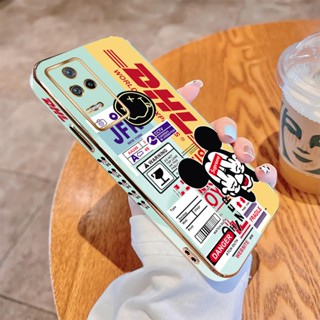 เคสโทรศัพท์มือถือนิ่ม ขอบสี่เหลี่ยม พิมพ์ลายมิกกี้เมาส์ หรูหรา สําหรับ Redmi K20 K30 Pro K40 Pro+ K40S K50