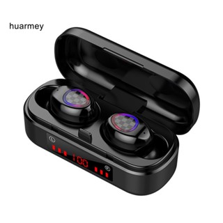 Huarmey V7 หูฟังไร้สาย บลูทูธ 5.0 ดิจิทัล จอแสดงผล Binaural