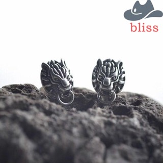 BLISS ต่างหู ทองแดง รูปหัวหมาป่า สไตล์เกาหลี สร้างสรรค์ เหมาะกับของขวัญปาร์ตี้ สําหรับผู้หญิง