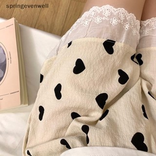 [springevenwell] ใหม่ ชุดนอน กางเกงขาสั้น ทรงหลวม พิมพ์ลายน่ารัก ใส่สบาย แฟชั่นฤดูร้อน สําหรับผู้หญิง