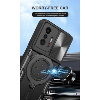 สไลด์หน้าต่างกล้องปกป้องปลอกสําหรับxiaomi11t Xiaomi 11T 12T 13T 14T Pro Mi11t Xiomi Mi 11TPro 5Gเคสโทรศัพท์เกราะแหวนยึดขาตั้งทนทานกันกระแทกฮาร์ดปกหลัง