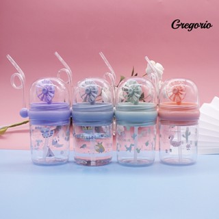 Grego ขวดนมเด็ก พิมพ์ลายการ์ตูนกังหันลม พร้อมหลอดดูด 250 มล.