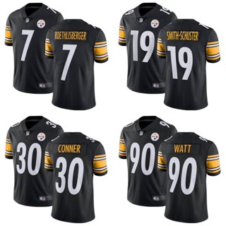 เสื้อกีฬาแขนสั้น ลายทีม Pittsburgh Steelers NFL Roethlisberger Watt Conner สําหรับผู้ชาย