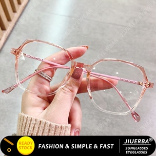 (JIUERBA) แว่นตา กรอบใส สีแคนดี้ แฟชั่นเกาหลี ป้องกันรังสี ป้องกันดวงตา คอมพิวเตอร์ แว่นตา สําหรับผู้หญิง