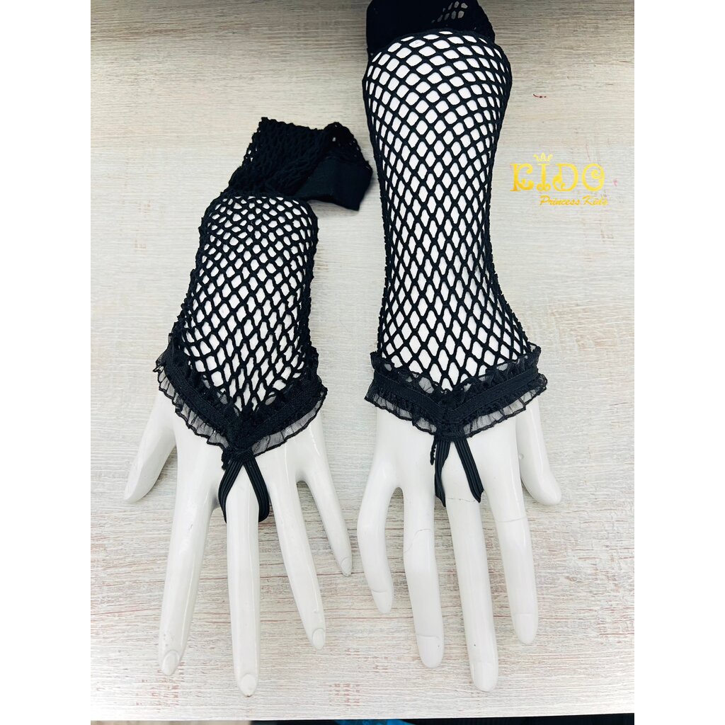 Kidoprincesskids ถุงมือเด็ก (ร้านอยู่รัชดา)ถุงมือตาข่ายเด็กs GS4 สีขาว สีดำ สีแดง ถุงมือเด็กแบบตาข่าย