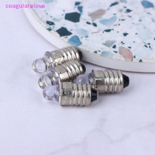 Coagulatelove หลอดไฟ Led E10 DC 3V 6V สีขาวอบอุ่น แบบเปลี่ยน สําหรับจักรยาน 2 ชิ้น [ขายดี]