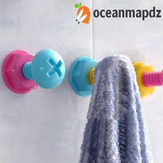 OCEANMAPDZ ตะขอพลาสติก รูปสกรู ไม่ต้องเจาะ สําหรับติดผนัง ตกแต่งห้อง 3 ชิ้น