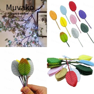 Muvako ใบไม้ประดิษฐ์ ไนล่อน ผ้าไหม สีเขียว 9 สี สําหรับตกแต่งงานแต่งงาน DIY 40 ชิ้น