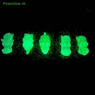 Peacellow พวงกุญแจเรซิ่น รูปการ์ตูนช้าง จระเข้ ฮิปโป เรืองแสง หลากสี DIY 5 ชิ้น