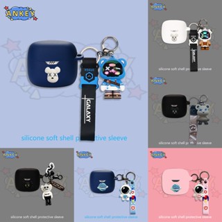 for JBL Tune Flex 225 220 Buds Beam Earphone Silicone Case Bear Cute Earbuds Protective Headphone Cover Headset with Pendant