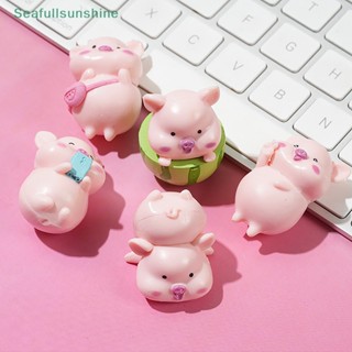 Seaf&gt; ฟิกเกอร์ตุ๊กตาแตงโม หมู 3D ขนาดเล็ก สําหรับตกแต่งบ้าน โต๊ะ เคสโทรศัพท์ DIY