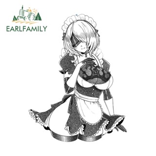 Earlfamily สติกเกอร์ไวนิล ลายแม่บ้าน 2B Nier ขนาด 13 ซม. x 10 ซม. สีดํา สีขาว สําหรับติดตกแต่งกระจกรถยนต์