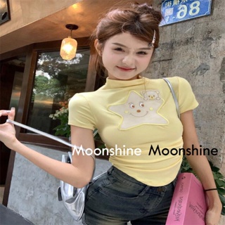 Moon  เสื้อครอป เสื้อแฟชั่นผู้หญิง y2k สีพื้น สําหรับผู้หญิง ใส่ไปคลับ ปาร์ตี้ 2023 NEW 23071111 ทันสมัย สวย Korean Style Beautiful A29J1KI 36Z230909