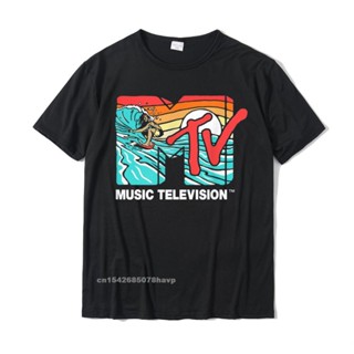 เสื้อยืด พิมพ์ลายกราฟิกโลโก้ Mademark X Mtv Mtv Catch A Wave Mtv Surfer สไตล์เรโทร สําหรับผู้ชาย