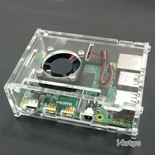 เคสกล่องอะคริลิคใส i4otpc และพัดลม CPU สําหรับ Raspberry Pi 4 Model B