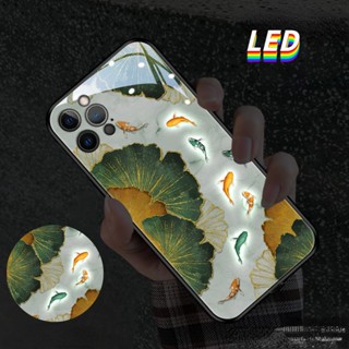 Mg เคสโทรศัพท์มือถือ LED ลายปลาแปะก๊วย สําหรับ Huawei P30pro P50pro P40pro+ Honor50pro nova11pro mate50Pro 30Epro nova7se 8se mate40Pro HonorX7 X8 70Pro