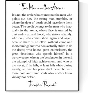 เสื้อยืด พิมพ์ลาย The Man In The Arena Theodore Roosevelt ศิลปะ สําหรับผู้ชาย