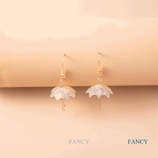 Fancy น่ารัก ร่ม หยดน้ํา ต่างหู สีรุ้ง ร่ม Ins เกาหลี ต่างหู สําหรับผู้หญิง สาวหวาน การออกแบบที่ไม่ซ้ําใคร ต่างหู เครื่องประดับ