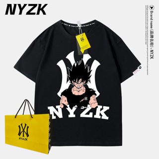 Nyzk Co-Branded Dragon Ball เสื้อยืดลําลอง คอกลม แขนสั้น ผ้าฝ้ายแท้ สไตล์สตรีท แฟชั่นฤดูร้อน สําหรับคู่รัก 2023