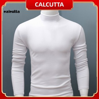 [calcutta] เสื้อเชิ้ตแขนยาวลําลอง คอสูง เข้ารูป สีพื้น สําหรับผู้ชาย