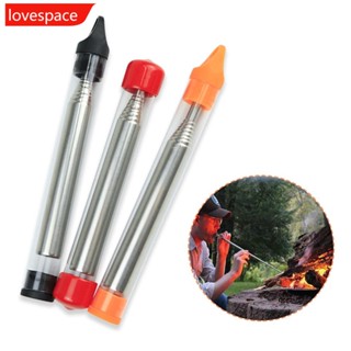 Lovespace ท่อเป่าไฟ สเตนเลส 8 ส่วน พับได้ ขนาดเล็ก แบบพกพา สําหรับตั้งแคมป์กลางแจ้ง A3C4