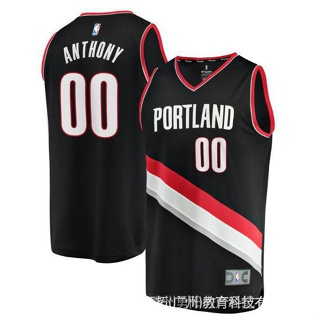 เสื้อกีฬาแขนสั้น ลายทีม NBA Portland Trail Carmelo Anthony Swingman 3# Zmp0 ITcj IuJ3 สําหรับผู้ชาย 627986