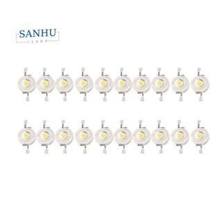 ลูกปัด LED พลังงานสูง 2 Pin 3W สีขาว 170-190Lm 6000K 20 ชิ้น