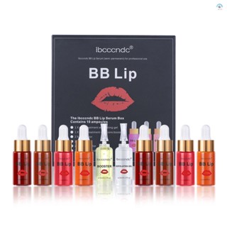 Cherry ibcccndc ชุดลิปกลอส 4 สี Microneedle Derma Pigment BB Lip Serum Kit Semi-permanent Lip Makeup for Women Girls Cosmetic