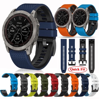 สายนาฬิกาข้อมือซิลิโคน ลายฟุตบอล 26 มม. 22 มม. แบบเปลี่ยน สําหรับ Garmin Fenix 7X 7 6X 6 Pro 5X 5 Plus 3 3HR 2 Forerunner 965 955 945 935