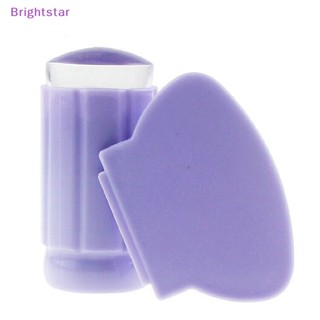 Brightstar แสตมป์ซิลิโคนใส พร้อมที่ขูด สําหรับตกแต่งเล็บเจลลี่