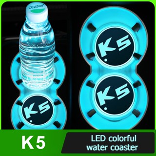 แผ่นรองแก้วน้ํา มีไฟ Led สีสันสดใส สําหรับรถยนต์ Kia K5