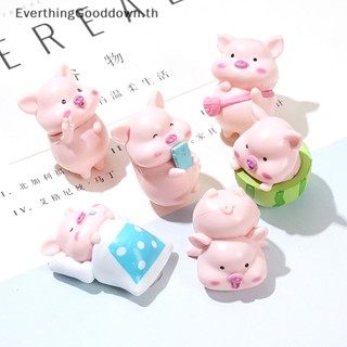 Ever ฟิกเกอร์ตุ๊กตาแตงโม หมู 3D ขนาดเล็ก สําหรับตกแต่งบ้าน โต๊ะ เคสโทรศัพท์ DIY TH