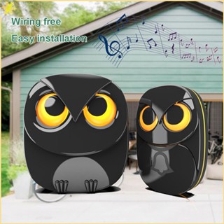 [LBE] Universal Outdoor Waterproof Wireless Luminous Doorbell Creative Owl Shape Intelligent Emergency Call Machine