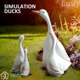 Lanfy ฟิกเกอร์เรซิ่น รูปเป็ด สีขาว กันน้ํา สําหรับเด็ก