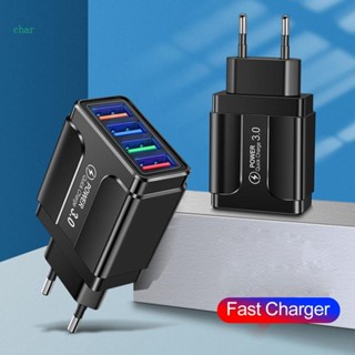 Char อะแดปเตอร์ชาร์จโทรศัพท์มือถือ แท็บเล็ต 4 USB 3 1A ชาร์จเร็ว แบบพกพา