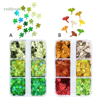 Redd เลื่อมกลิตเตอร์ 6 ช่อง คละสี สําหรับตกแต่งเล็บ 1 กล่อง