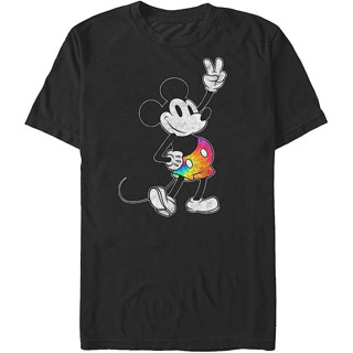 เสื้อยืด พิมพ์ลาย Disney Mickey สีดํา ขนาดใหญ่ 4 ชิ้น สําหรับผู้ชาย