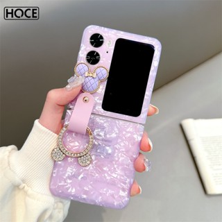 Hoce เคสโทรศัพท์มือถือ PC แบบแข็ง ฝาพับ ลายมิกกี้เมาส์น่ารัก พร้อมแหวนขาตั้ง สําหรับ OPPO Find N2 Flip findn2flip