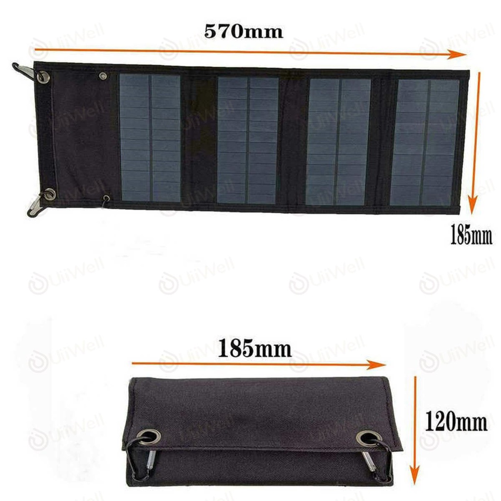 แผงโซลาร์เซลล์แบบพับได้ USB ขนาดพกพา แผงโซล่าเซลล์ขนาดเล็กกันน้ำได้5V สำหรับชาร์จแบตเตอรี่โทรศัพท์มื