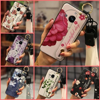 Dirt-resistant Silicone Phone Case For OPPO Realme11 Anti-dust Original cute protective Soft Flower Lanyard Phone Holder