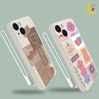 เคสโทรศัพท์มือถือแบบนิ่ม TPU ลายหมีน่ารัก พร้อมสายคล้อง สีขาว สําหรับ VIVO Y16 Y12S Y12 Y20 Y15S Y91C Y21 2021 Y21A Y21T Y30 Y21S Y20S Y12i Y01 Y91 Y30i Y93 Y95 Y15 Y17 Y50 Y53S Y51 2020 Y51A Y33T Y10 Y33S Y1S Y11 Y31 Y20i Y91i Y90 Y51S Y12A Y33 Y53