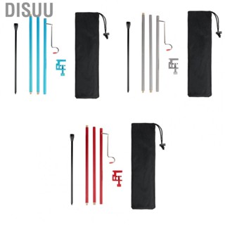 Disuu Camping Light Pole Aluminium Alloy Dual Purpose Folding with Nails Table for Ground Outdoor Picnic