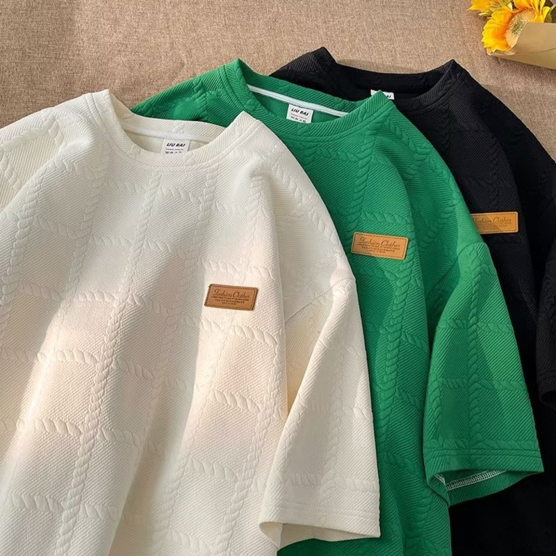 เสื้อยืดลําลอง คอกลม แขนสั้น ทรงหลวม เข้ากับทุกชุด แฟชั่นฤดูร้อน สําหรับผู้ชาย