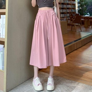 Culottes ใหม่ กางเกงขากว้าง เอวสูง ทรงเอ ทรงหลวม แฟชั่นฤดูร้อน สําหรับผู้หญิง 2023