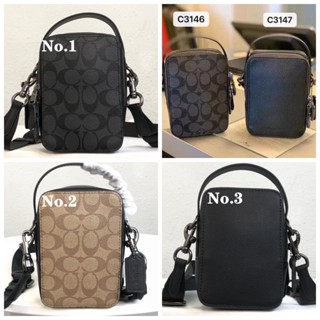 Top Handle Crossbody In Signature Canvas C3146 C3147 กระเป๋าถือ COAC H กระเป๋าสะพายข้างผู้ชาย