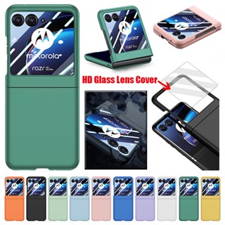 สําหรับ Motorola Razr 40 Ultra เคสพับได้ กันกระแทก HD กระจกกล้อง