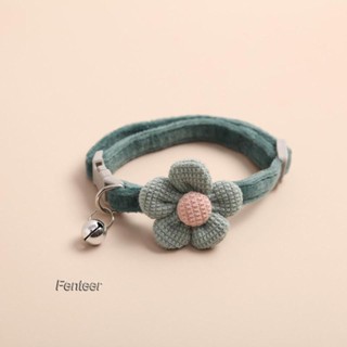 [Fenteer] ปลอกคอแมวน่ารัก ปรับขนาดได้ ปลอกคอตุ๊กตาการ์ตูนนุ่ม ดอกไม้ พร้อมกระดิ่ง สร้อยคอลูกแมว อุปกรณ์สุนัขขนาดเล็ก