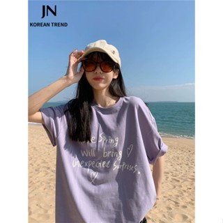 JN Studio  เสื้อยืด ครอป เสื้อยืดผู้หญิง สไตล์เกาหลี  สบาย Trendy พิเศษ สวย A99J0NZ 36Z230909