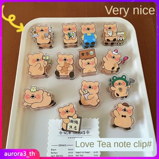 【พร้อมส่ง】 Bear Seal Notes Clip Ins Girl Student Multifunctional Vertical Test Paper Butt Cute Shake Tone